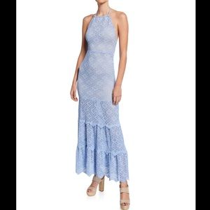 Nightcap Clothing Diamond-Lace Tiered Halter Gown NWT Size Medium